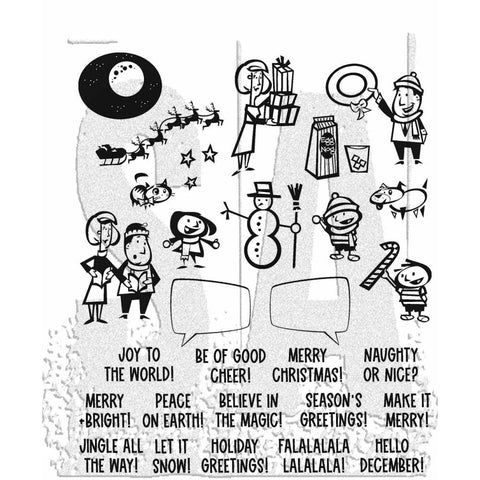Tim Holtz Cling Stamps 7"X8.5" - Christmas Cartoons