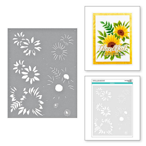 Spellbinders Stencil Layered Sunflower