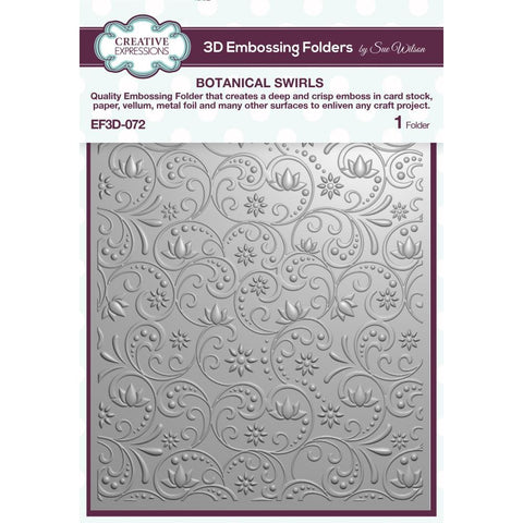 Creative Expressions 3D Embossing Folder 5"X7" Botanical Swirls