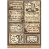 Stamperia Assorted Rice Paper A4 6/Sheets Coffee And Chocolate