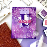 Hero Arts -Cling Stamp 6"X6" Sparkling Fireworks Bold Prints