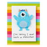 Spellbinders Etched Dies From The Monster Birthday Collection Dancin' Birthday Monster