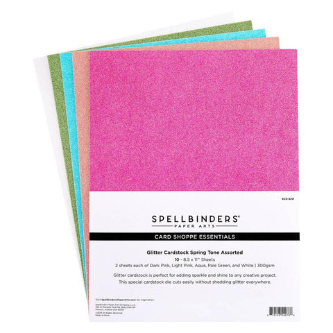 Spellbinders Glitter Cardstock 10/Pkg Spring Tones