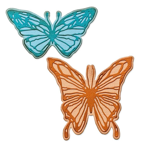 Sizzix Thinlits Dies By Tim Holtz 4/Pkg Vault Scribbly Butterfly