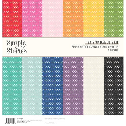 Simple Stories Vintage Dots Kit 12"X12" Simple Vintage Essentials Color Palette