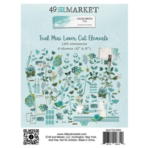 49 and Market Color Swatch: Teal Mini Laser Cut Outs Elements