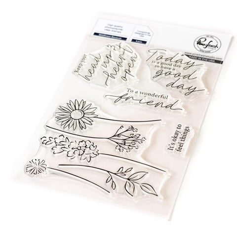 Pinkfresh Studio Clear Stamp Set 4"X6" Wildflower Bouquet