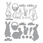 Spellbinders Press Plate & Die By Simon Hurley Spring Bunnies, Spring Sampler