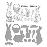 Spellbinders Press Plate & Die By Simon Hurley Spring Bunnies, Spring Sampler