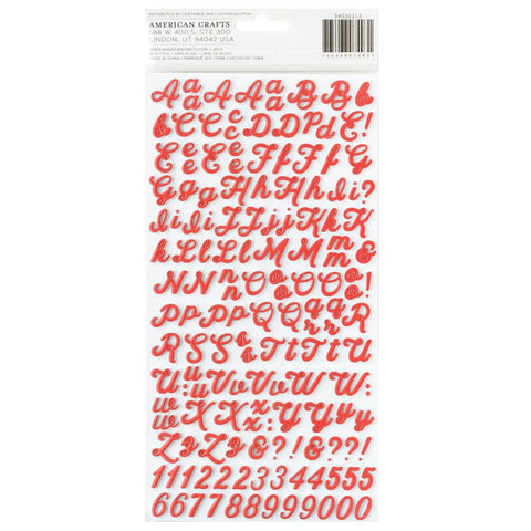 American Crafts Flags And Frills Thickers Stickers 308/Pkg Puffy Alpha
