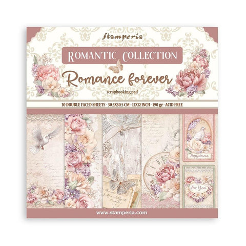 Stamperia Double-Sided Paper Pad 12"X12" 10/Pkg Romance Forever, 10 Designs/1 Each