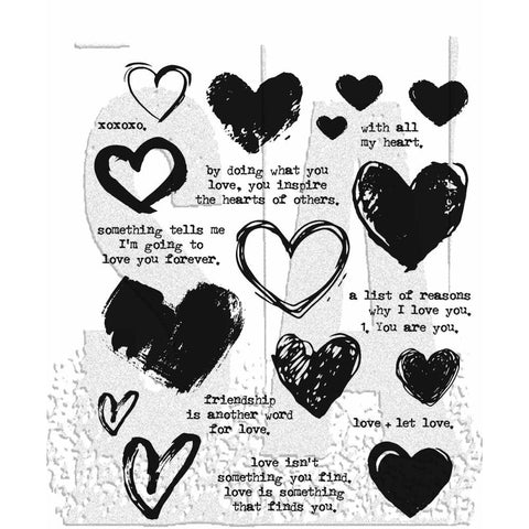 Tim Holtz Cling Stamps 7"X8.5" Love Notes