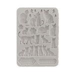 Stamperia Silicone Mold A5 Orchids And Cats Cats