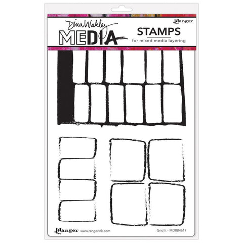 Dina Wakley Media Cling Stamps 6"X9" Grid It
