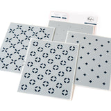 Pinkfresh Studio Stencils 4.25"X5.25" 4/Pkg Geometric Tile