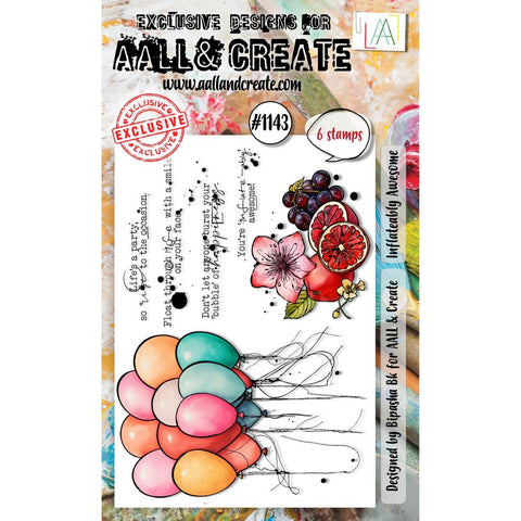 AALL And Create A6 Photopolymer Clear Stamp Set Inflateably Awesome  #1143