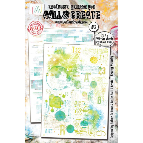 AALL And Create A5 Rub-Ons Greeny Meanies #3