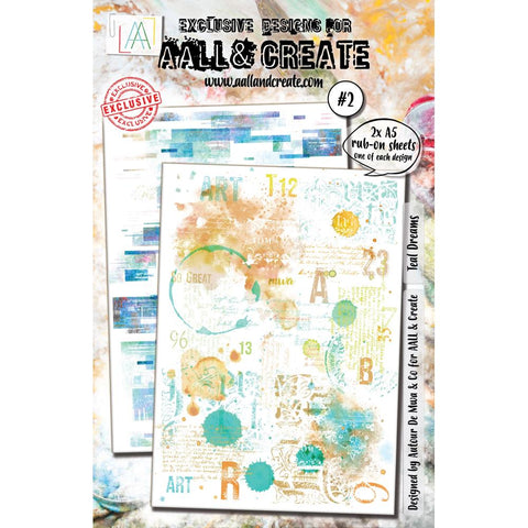 AALL And Create A5 Rub-Ons Teal Dreams #2