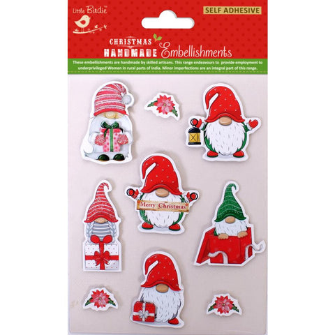 Little Birdie - Christmas Sticker Embellishments 9/Pkg