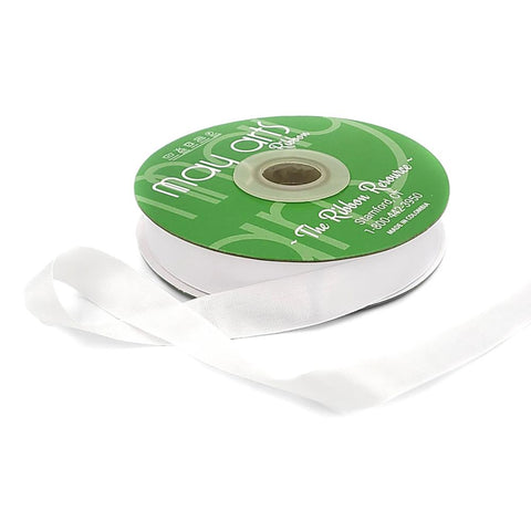 May Arts Seam Binding Ribbon 5/8"X50yd White