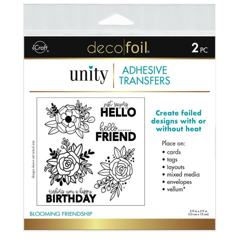 Deco Foil Adhesive Transfer Sheets by Unity 5.9" x 5.9" Blooming Friendship