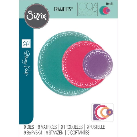 Sizzix Fanciful Framelits Die Set By Stacey Park 9/Pkg Alena Arched Circles