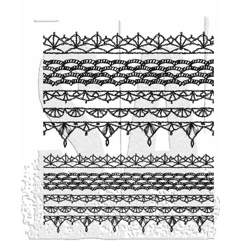 Tim Holtz - Cling Stamps 7"X8.5" Crochet Trims