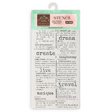 Stamperia Stencil 4.92"X9.84" Happiness Secret Diary Dictionary