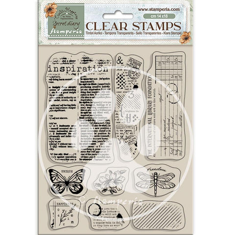 Stamperia Clear Stamps Happiness Secret Diary Inspiration