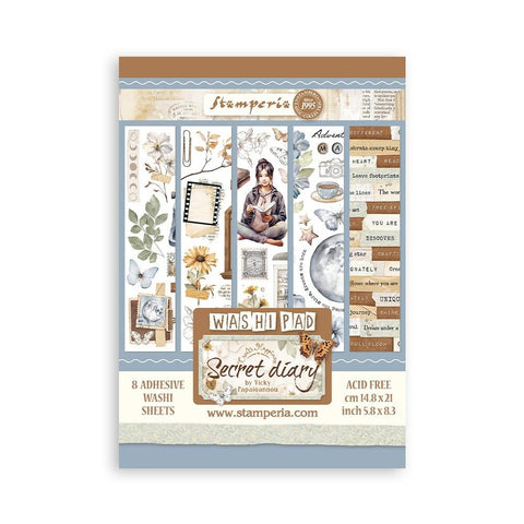 Stamperia A5 Washi Pad 8/Pkg Create Happiness Secret Diary