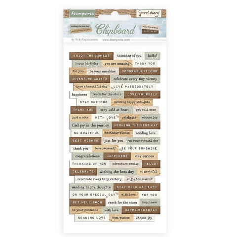 Stamperia Adhesive Chipboard 6"X12" Create Happiness Secret Diary