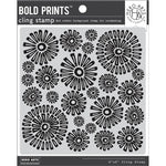 Hero Arts - Cling Stamp 6"X6" Sunburst Flowers Bold Prints