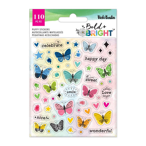 Vicki Boutin - Bold And Bright Mini Puffy Stickers 110 Pieces