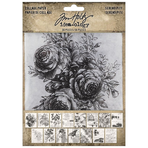 Tim Holtz Idea-ology Collage Paper  Serendipity 30 Pieces