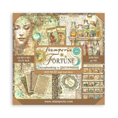 Stamperia Single-Sided Paper Pad 12"X12" Fortune