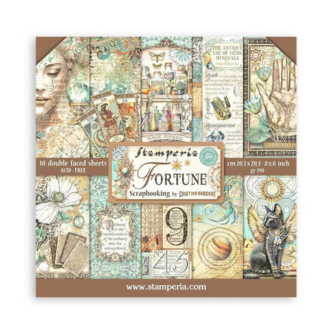 Stamperia Double-Sided Paper Pad 8"X8" 10/Pkg Fortune