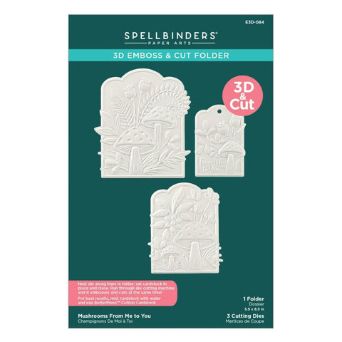 Spellbinders - Embossing Folder From Sealed 3D Mushrooms From Me To You