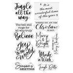 Crafter's Companion - Acrylic Clear Stamps Merry Sentiments, Jingle All The Way