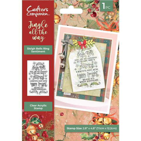 Crafter's Companion - Acrylic Clear Stamps Sleigh Bells Ring, Jingle All The Way