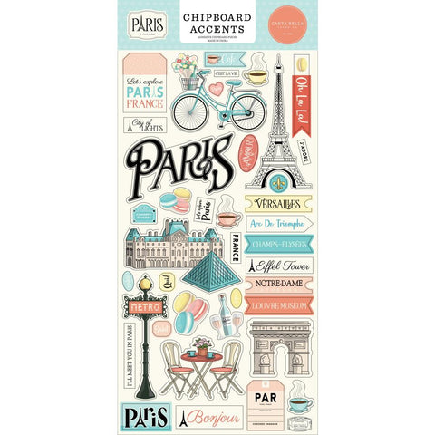 Carta Bella Chipboard 6"X13" Accents, Paris