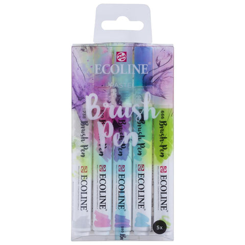 Ecoline Watercolor Brushpen Set 5/Pkg Pastel