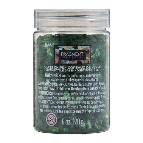 Plaid Fragment Effects Glass Chips 6oz Bottle Green