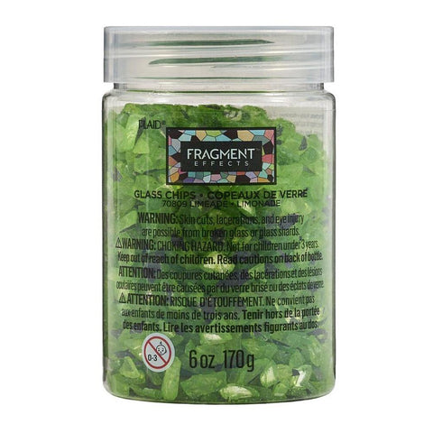 Plaid Fragment Effects Glass Chips 6oz Limeade