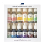 Pinkfresh Premium Liquid Watercolors 12/Pkg Classics