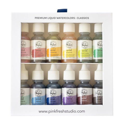 Pinkfresh Premium Liquid Watercolors 12/Pkg Classics