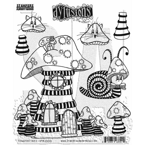 S30 Dyan Reaveley's Dylusions Cling Stamp Toadstool Tales