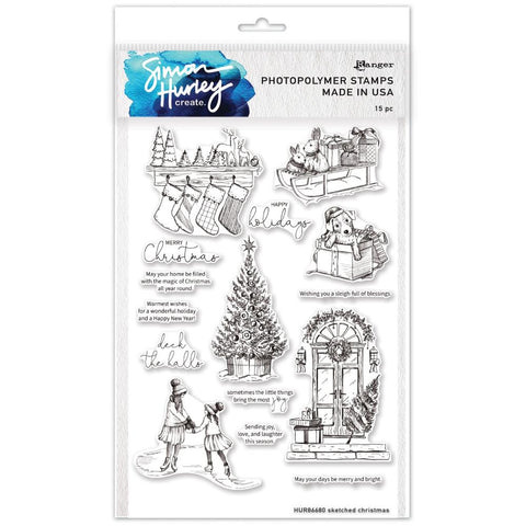 Simon Hurley - Simon Hurley create. Clear Stamps 6"X9" Sketched Christmas