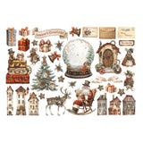 Stamperia Cardstock Ephemera Adhesive Paper Cut Outs Gear Up For Christmas