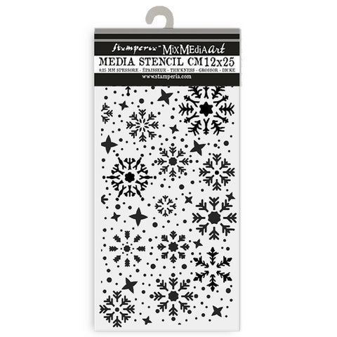 Stamperia Stencil 4.92"X9.84" Gear Up For Christmas Snowflakes