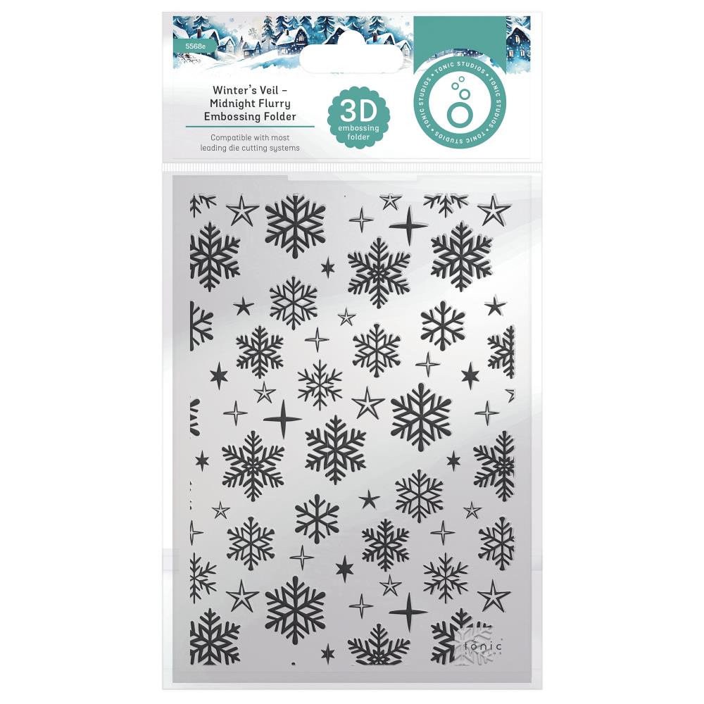 Tonic Studios 3D Embossing Folder Midnight Flurry - Winter's Veil ...